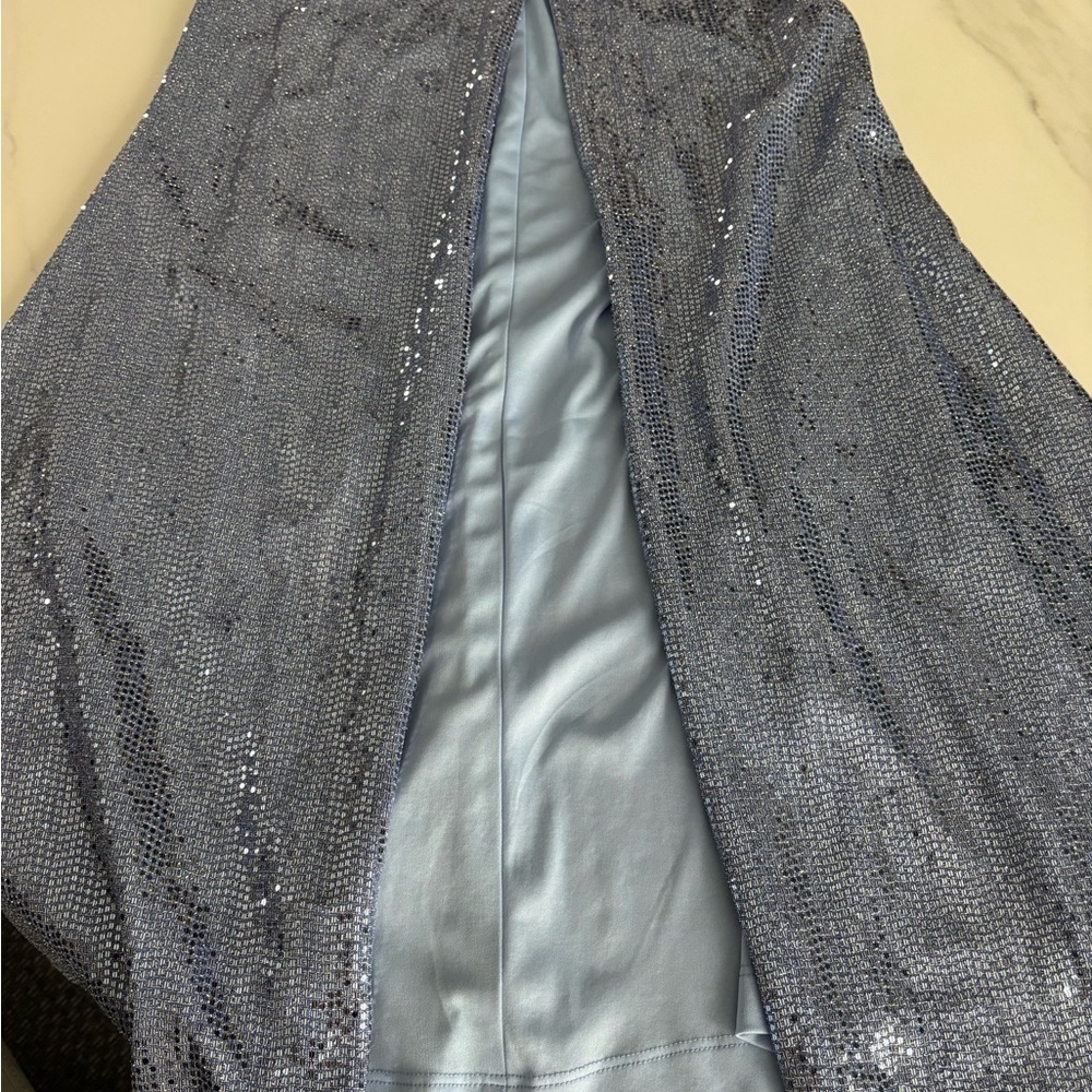 Camille Lavie Sparkling Purple Silver Evening Gown sz S - Picture 5 of 14